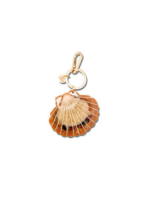 Solar Eclipse - Hand-painted Sunset Seashell Bag Charm + Keychain | Eco-Friendly