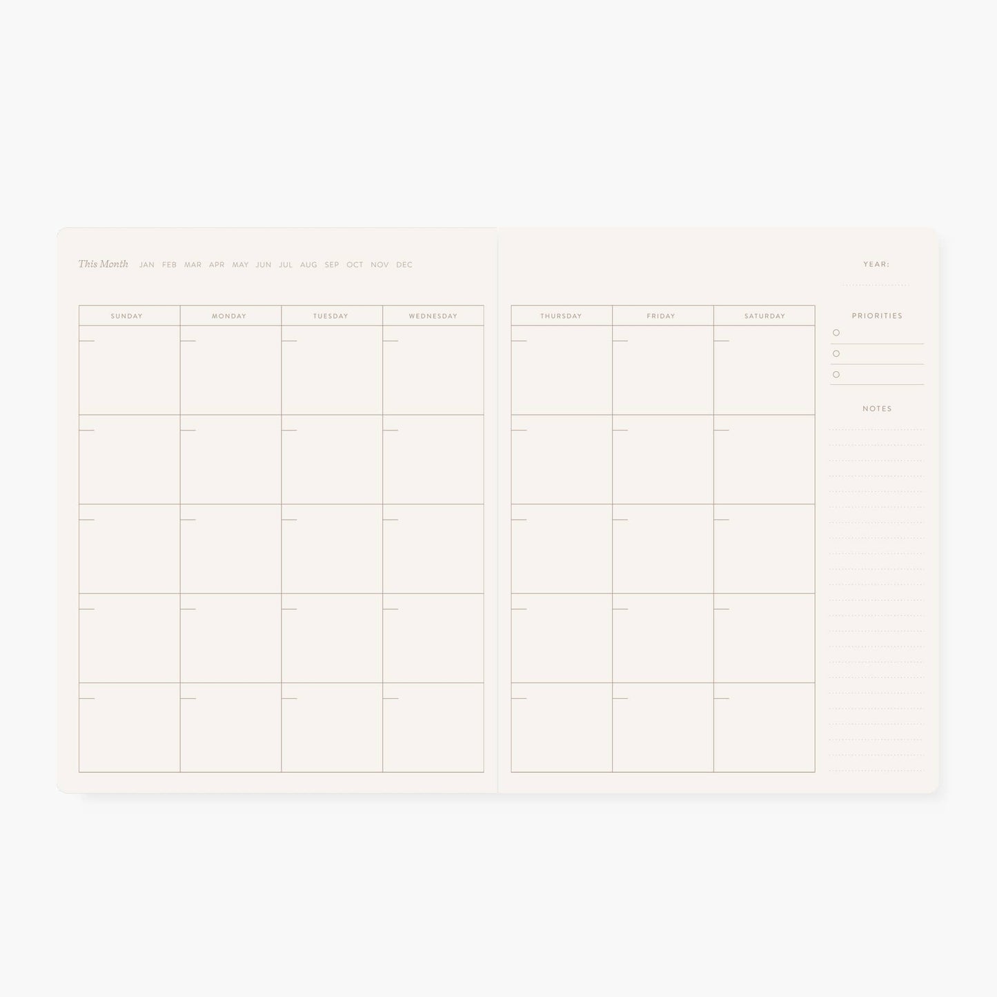Botanica Paper Co. - BLUE FLORAL | UNDATED MONTHLY PLANNER