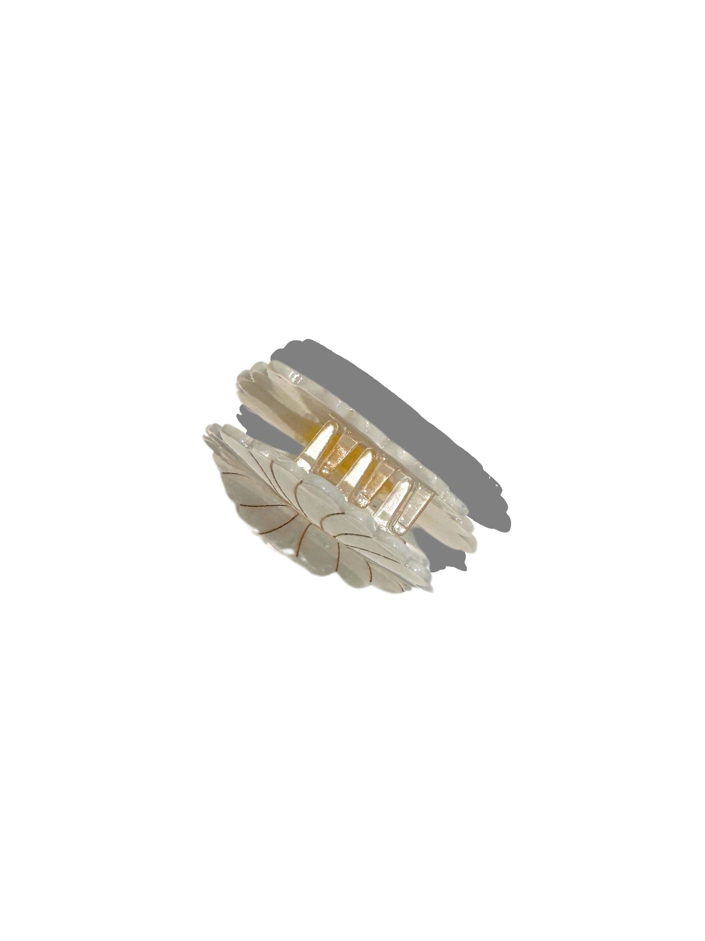 Solar Eclipse - Hand-painted Daisy Flower Claw Hair Clip | April Birth Flower