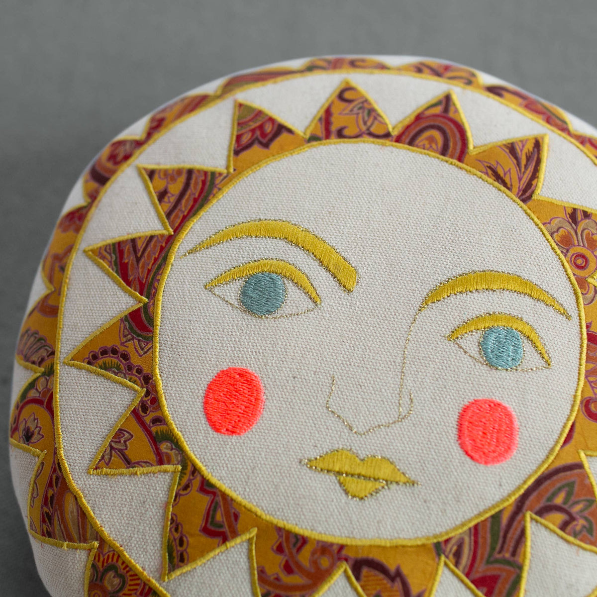 Bright Neon Handmade Sun Pillow