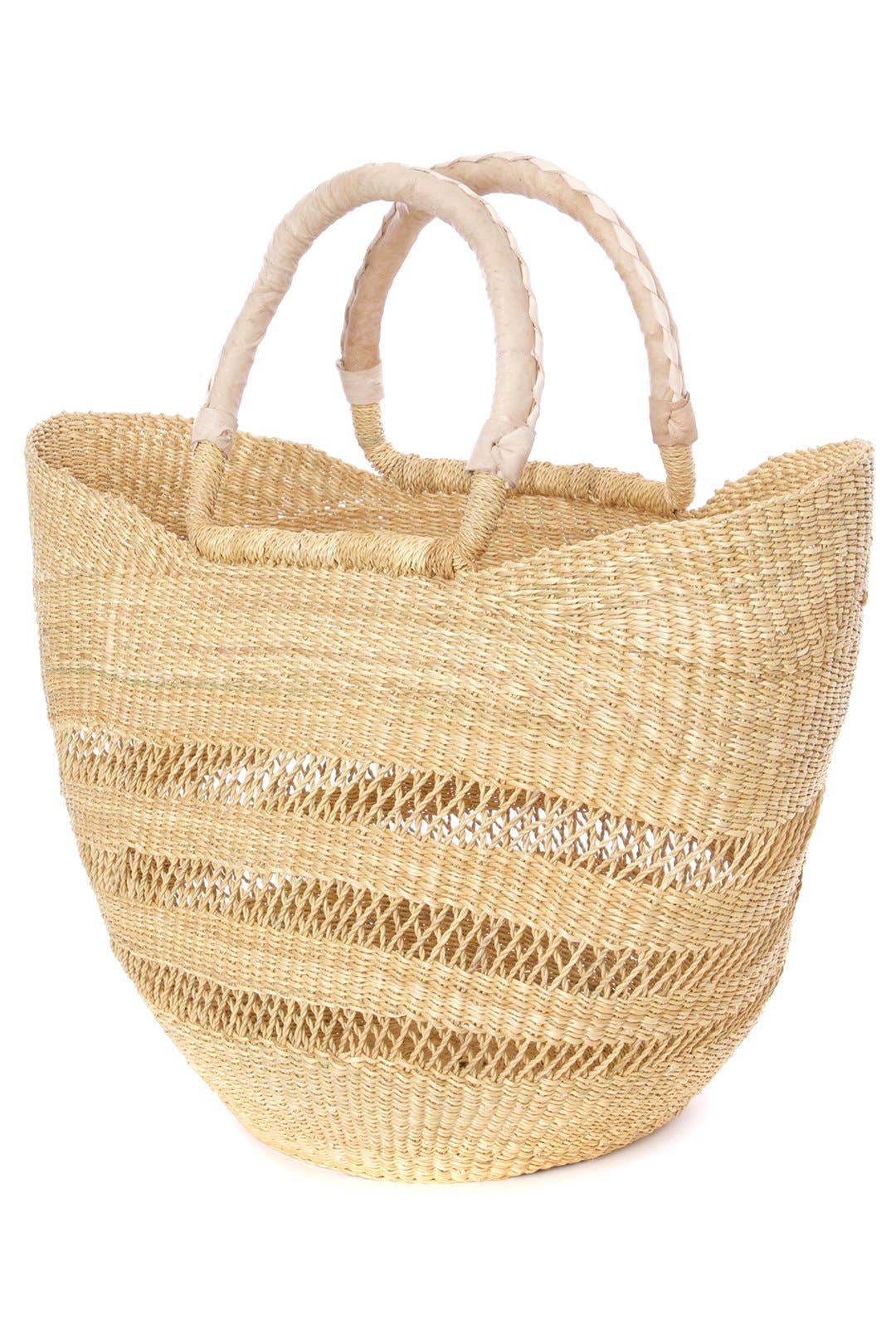 Swahili | AFRICAN MODERN - Natural Ghanaian Lacework Wing Shopper with Dye-Free Leather