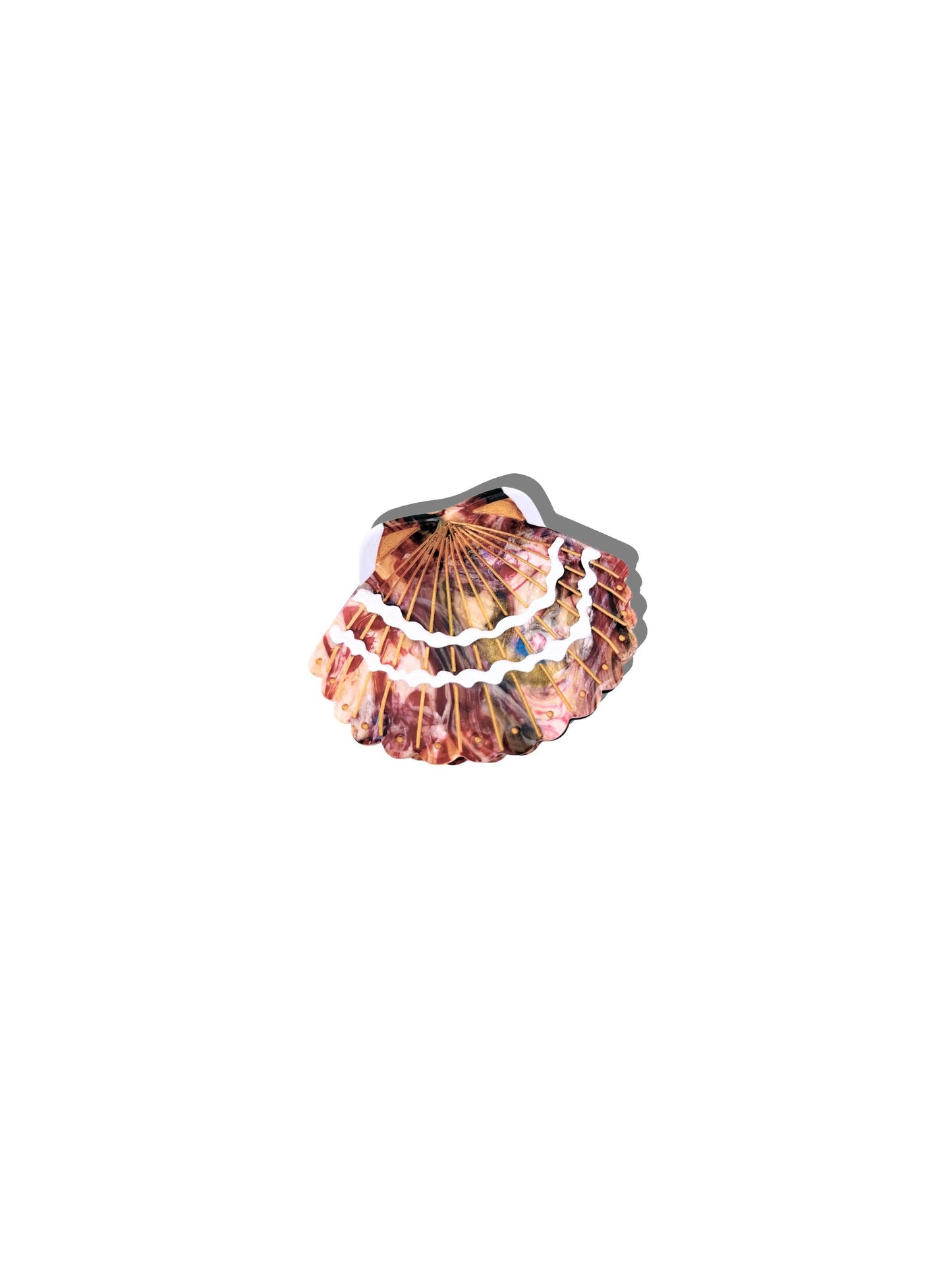 Solar Eclipse - Hand-painted Seashell Claw Hair Clip | Eco-Friendly: Mother of Pearl - Limited Edition